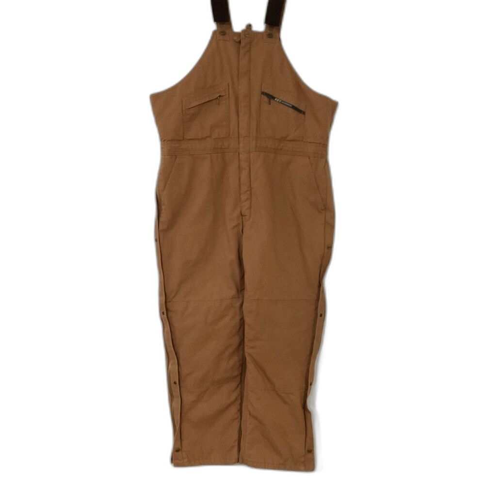 Vintage 90s KEY Outerwear Insulated Duck Bib Overalls Brown Y2K XL-Tall